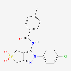 N-(2-(4-chlorophenyl)-5,5-dioxido-4,6-dihydro-2H-thieno[3,4-c]pyrazol-3-yl)-4-methylbenzamide