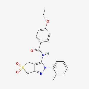 molecular formula C21H21N3O4S B11211125 4-ethoxy-N-[2-(2-methylphenyl)-5,5-dioxido-2,6-dihydro-4H-thieno[3,4-c]pyrazol-3-yl]benzamide 