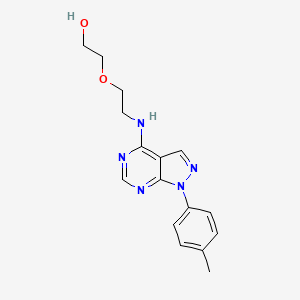 molecular formula C16H19N5O2 B11211131 2-(2-{[1-(4-methylphenyl)-1H-pyrazolo[3,4-d]pyrimidin-4-yl]amino}ethoxy)ethanol 