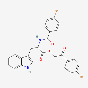 molecular formula C26H20Br2N2O4 B11211159 2-(4-bromophenyl)-2-oxoethyl N-[(4-bromophenyl)carbonyl]tryptophanate 