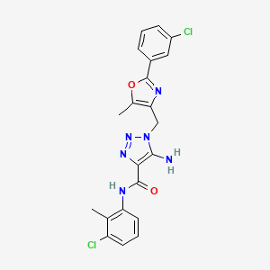 molecular formula C21H18Cl2N6O2 B11211178 5-amino-N-(3-chloro-2-methylphenyl)-1-{[2-(3-chlorophenyl)-5-methyl-1,3-oxazol-4-yl]methyl}-1H-1,2,3-triazole-4-carboxamide 