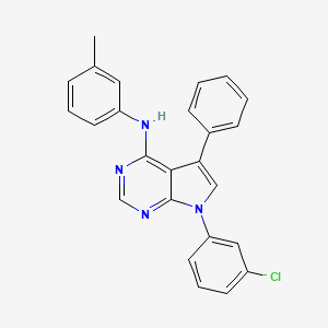 molecular formula C25H19ClN4 B11211181 7-(3-chlorophenyl)-N-(3-methylphenyl)-5-phenyl-7H-pyrrolo[2,3-d]pyrimidin-4-amine 