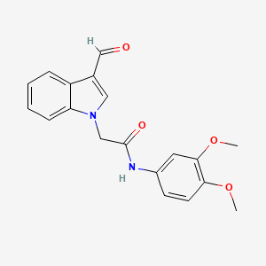 molecular formula C19H18N2O4 B11211246 N-(3,4-dimethoxyphenyl)-2-(3-formyl-1H-indol-1-yl)acetamide 