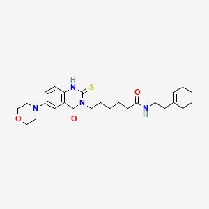 N-(2-(cyclohex-1-en-1-yl)ethyl)-6-(6-morpholino-4-oxo-2-thioxo-1,2-dihydroquinazolin-3(4H)-yl)hexanamide