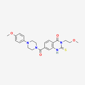 molecular formula C23H26N4O4S B11211266 3-(2-methoxyethyl)-7-[4-(4-methoxyphenyl)piperazine-1-carbonyl]-2-sulfanylidene-1H-quinazolin-4-one 