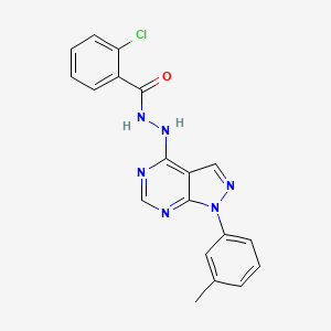 2-chloro-N'-[1-(3-methylphenyl)-1H-pyrazolo[3,4-d]pyrimidin-4-yl]benzohydrazide