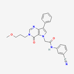 molecular formula C25H23N5O3 B11211324 N-(3-cyanophenyl)-2-[3-(3-methoxypropyl)-4-oxo-7-phenyl-3,4-dihydro-5H-pyrrolo[3,2-d]pyrimidin-5-yl]acetamide 