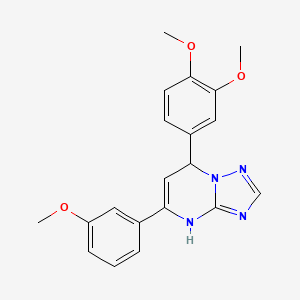 molecular formula C20H20N4O3 B11211331 7-(3,4-Dimethoxyphenyl)-5-(3-methoxyphenyl)-3,7-dihydro[1,2,4]triazolo[1,5-a]pyrimidine 