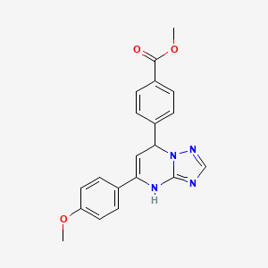 molecular formula C20H18N4O3 B11211358 methyl 4-[5-(4-methoxyphenyl)-4H,7H-[1,2,4]triazolo[1,5-a]pyrimidin-7-yl]benzoate CAS No. 698378-78-8