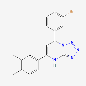 molecular formula C18H16BrN5 B11211362 7-(3-Bromophenyl)-5-(3,4-dimethylphenyl)-4,7-dihydrotetrazolo[1,5-a]pyrimidine 