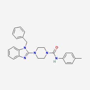 molecular formula C26H27N5O B11211374 4-(1-benzyl-1H-benzo[d]imidazol-2-yl)-N-(p-tolyl)piperazine-1-carboxamide 