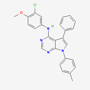 molecular formula C26H21ClN4O B11211388 N-(3-chloro-4-methoxyphenyl)-7-(4-methylphenyl)-5-phenyl-7H-pyrrolo[2,3-d]pyrimidin-4-amine 