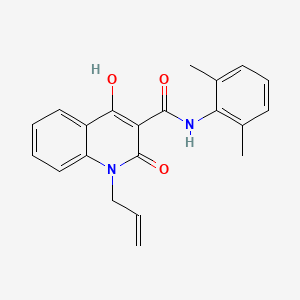 molecular formula C21H20N2O3 B11211396 N-(2,6-dimethylphenyl)-4-hydroxy-2-oxo-1-(prop-2-en-1-yl)-1,2-dihydroquinoline-3-carboxamide 