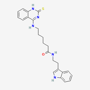 N-[2-(1H-indol-3-yl)ethyl]-6-[(2-sulfanylidene-1H-quinazolin-4-yl)amino]hexanamide