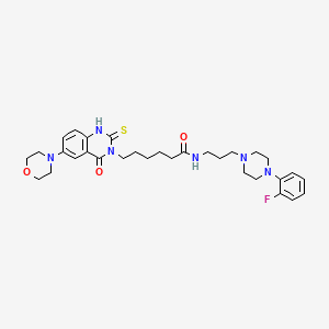 N-(3-(4-(2-fluorophenyl)piperazin-1-yl)propyl)-6-(6-morpholino-4-oxo-2-thioxo-1,2-dihydroquinazolin-3(4H)-yl)hexanamide