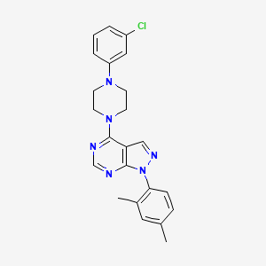 1-(3-chlorophenyl)-4-[1-(2,4-dimethylphenyl)-1H-pyrazolo[3,4-d]pyrimidin-4-yl]piperazine