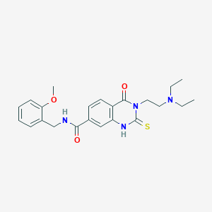 molecular formula C23H28N4O3S B11211450 3-(2-(diethylamino)ethyl)-N-(2-methoxybenzyl)-4-oxo-2-thioxo-1,2,3,4-tetrahydroquinazoline-7-carboxamide 