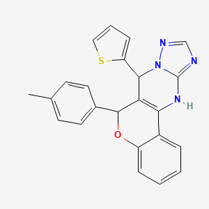 molecular formula C23H18N4OS B11211466 7-Thiophen-2-yl-6-p-tolyl-7,11-dihydro-6H-5-oxa-7a,8,10,11-tetraaza-cyclopenta[b]phenanthrene 