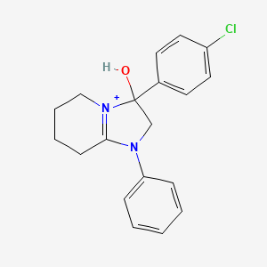 3-(4-Chlorophenyl)-3-hydroxy-1-phenyl-2,3,5,6,7,8-hexahydroimidazo[1,2-a]pyridin-1-ium