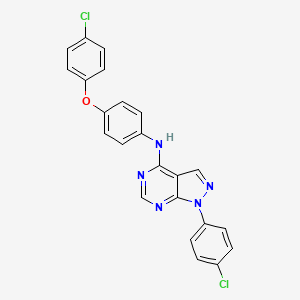 molecular formula C23H15Cl2N5O B11211488 N-[4-(4-chlorophenoxy)phenyl]-1-(4-chlorophenyl)-1H-pyrazolo[3,4-d]pyrimidin-4-amine 