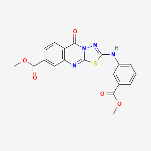 molecular formula C19H14N4O5S B11211495 methyl 2-{[3-(methoxycarbonyl)phenyl]amino}-5-oxo-5H-[1,3,4]thiadiazolo[2,3-b]quinazoline-8-carboxylate CAS No. 895641-23-3