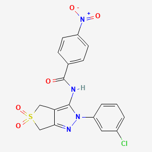 N-(2-(3-chlorophenyl)-5,5-dioxido-4,6-dihydro-2H-thieno[3,4-c]pyrazol-3-yl)-4-nitrobenzamide