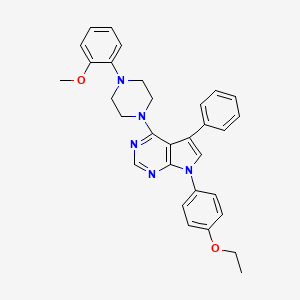 molecular formula C31H31N5O2 B11211506 7-(4-ethoxyphenyl)-4-[4-(2-methoxyphenyl)piperazin-1-yl]-5-phenyl-7H-pyrrolo[2,3-d]pyrimidine 