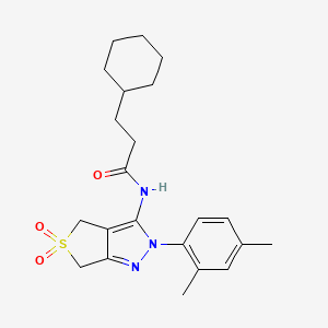 3-cyclohexyl-N-(2-(2,4-dimethylphenyl)-5,5-dioxido-4,6-dihydro-2H-thieno[3,4-c]pyrazol-3-yl)propanamide