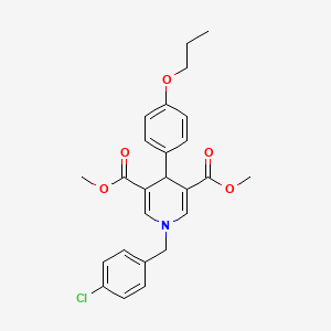 molecular formula C25H26ClNO5 B11211524 Dimethyl 1-(4-chlorobenzyl)-4-(4-propoxyphenyl)-1,4-dihydropyridine-3,5-dicarboxylate 