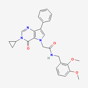 2-{3-Cyclopropyl-4-oxo-7-phenyl-3H,4H,5H-pyrrolo[3,2-D]pyrimidin-5-YL}-N-[(2,3-dimethoxyphenyl)methyl]acetamide