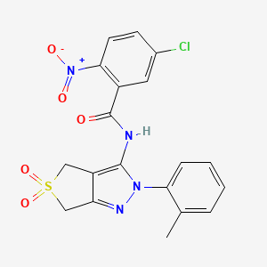 molecular formula C19H15ClN4O5S B11211539 5-chloro-N-(5,5-dioxido-2-(o-tolyl)-4,6-dihydro-2H-thieno[3,4-c]pyrazol-3-yl)-2-nitrobenzamide 