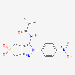 2-methyl-N-[2-(4-nitrophenyl)-5,5-dioxido-2,6-dihydro-4H-thieno[3,4-c]pyrazol-3-yl]propanamide