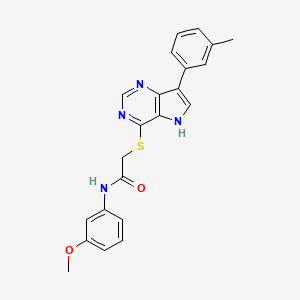 N-(3-methoxyphenyl)-2-{[7-(3-methylphenyl)-5H-pyrrolo[3,2-d]pyrimidin-4-yl]sulfanyl}acetamide