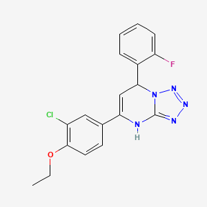 molecular formula C18H15ClFN5O B11211579 5-(3-Chloro-4-ethoxyphenyl)-7-(2-fluorophenyl)-4,7-dihydrotetrazolo[1,5-a]pyrimidine 