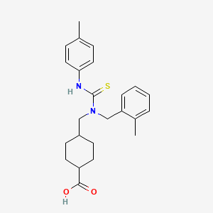 4-({[(4-Methylphenyl)carbamothioyl][(2-methylphenyl)methyl]amino}methyl)cyclohexane-1-carboxylic acid