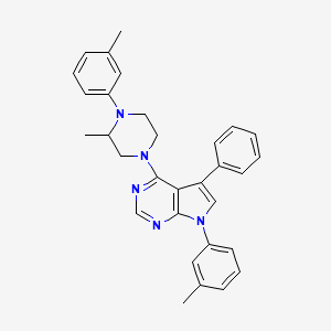 4-[3-methyl-4-(3-methylphenyl)piperazin-1-yl]-7-(3-methylphenyl)-5-phenyl-7H-pyrrolo[2,3-d]pyrimidine