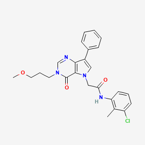 molecular formula C25H25ClN4O3 B11211651 N-(3-chloro-2-methylphenyl)-2-[3-(3-methoxypropyl)-4-oxo-7-phenyl-3,4-dihydro-5H-pyrrolo[3,2-d]pyrimidin-5-yl]acetamide 