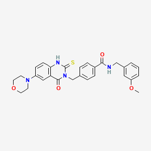 N-(3-methoxybenzyl)-4-((6-morpholino-4-oxo-2-thioxo-1,2-dihydroquinazolin-3(4H)-yl)methyl)benzamide