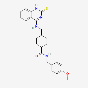 molecular formula C24H28N4O2S B11211666 N-(4-methoxybenzyl)-4-{[(2-thioxo-1,2-dihydroquinazolin-4-yl)amino]methyl}cyclohexanecarboxamide 