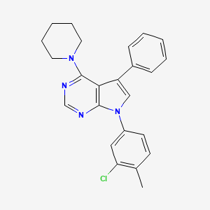 molecular formula C24H23ClN4 B11211670 7-(3-chloro-4-methylphenyl)-5-phenyl-4-(piperidin-1-yl)-7H-pyrrolo[2,3-d]pyrimidine 