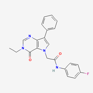 2-(3-ethyl-4-oxo-7-phenyl-3,4-dihydro-5H-pyrrolo[3,2-d]pyrimidin-5-yl)-N-(4-fluorophenyl)acetamide