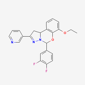 molecular formula C23H19F2N3O2 B11211693 5-(3,4-Difluorophenyl)-7-ethoxy-2-(pyridin-3-yl)-1,10b-dihydropyrazolo[1,5-c][1,3]benzoxazine 