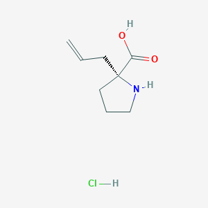 molecular formula C8H14ClNO2 B112117 (R)-alpha-Allyl-proline hydrochloride CAS No. 177206-69-8