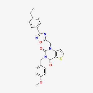 molecular formula C25H22N4O4S B11211712 1-[1-(3,5-dimethylbenzoyl)-4,5-dihydro-1H-imidazol-2-yl]-4-(4-fluorophenyl)piperazine 