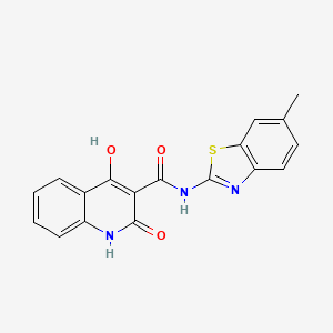 4-hydroxy-N-[(2E)-6-methyl-1,3-benzothiazol-2(3H)-ylidene]-2-oxo-1,2-dihydroquinoline-3-carboxamide