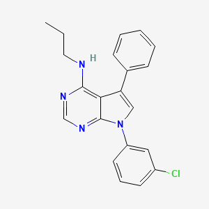 molecular formula C21H19ClN4 B11211735 7-(3-chlorophenyl)-5-phenyl-N-propyl-7H-pyrrolo[2,3-d]pyrimidin-4-amine 