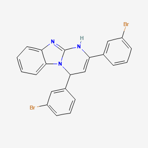 molecular formula C22H15Br2N3 B11211742 2,4-Bis(3-bromophenyl)-1,4-dihydropyrimido[1,2-a]benzimidazole 