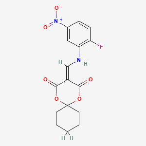 molecular formula C16H15FN2O6 B11211758 3-{[(2-Fluoro-5-nitrophenyl)amino]methylidene}-1,5-dioxaspiro[5.5]undecane-2,4-dione 