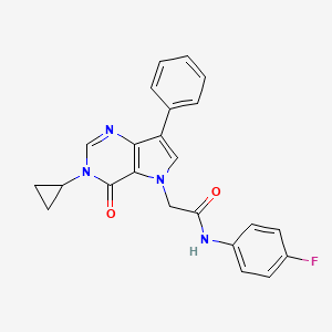 2-(3-cyclopropyl-4-oxo-7-phenyl-3,4-dihydro-5H-pyrrolo[3,2-d]pyrimidin-5-yl)-N-(4-fluorophenyl)acetamide