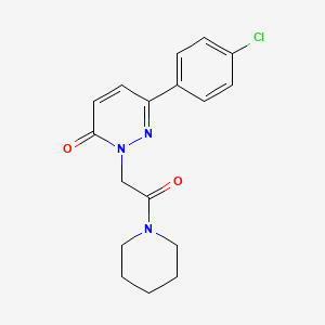 molecular formula C17H18ClN3O2 B11211780 6-(4-chlorophenyl)-2-(2-oxo-2-(piperidin-1-yl)ethyl)pyridazin-3(2H)-one 